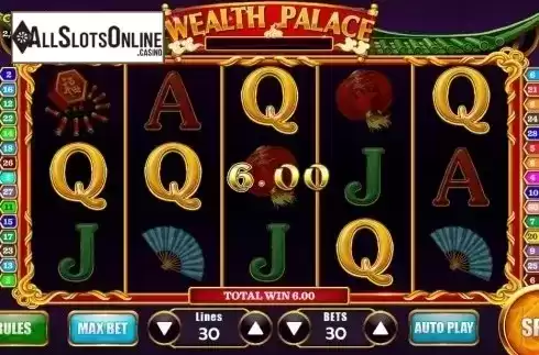 Win Screen. Wealth Palace from Vela Gaming