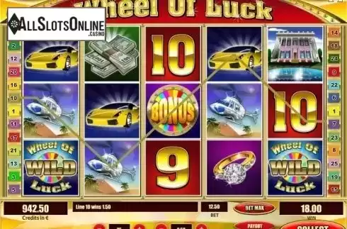 Win screen. Wheel of Luck from Tom Horn Gaming