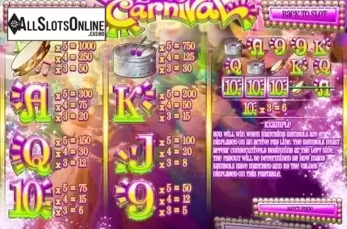 Screen2. Wild Carnival from Rival Gaming