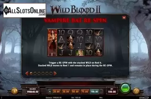 Paytable . Wild Blood 2 from Play'n Go