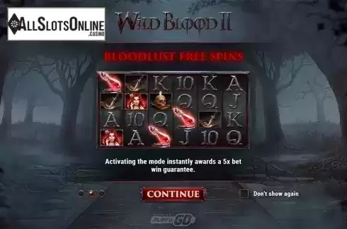 Intro screen 2. Wild Blood 2 from Play'n Go