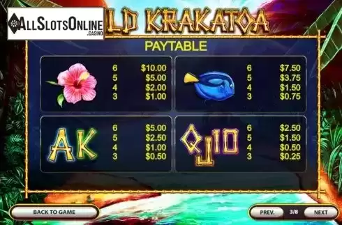 Paytable 2. Wild Krakatoa from 2by2 Gaming