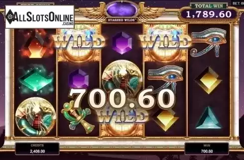 Free Spins Screen. Wild Scarabs from Microgaming