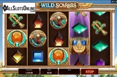 Game Workflow screen . Wild Scarabs from Microgaming