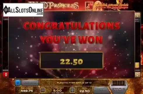 Total Win. Wild Princess (Xplosive Slots Group) from Xplosive Slots Group