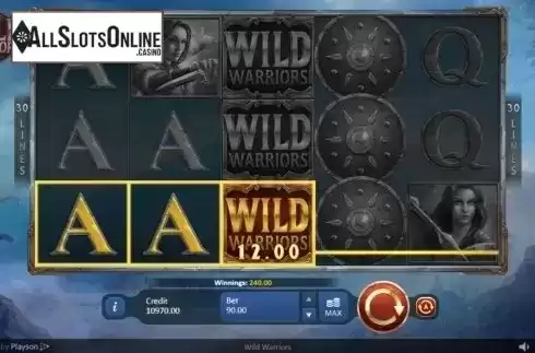 Win Screen. Wild Warriors from Playson