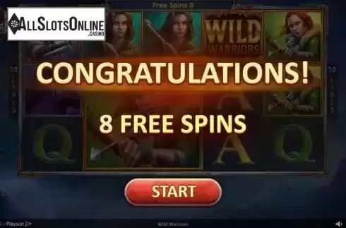Free Spins Granted. Wild Warriors from Playson