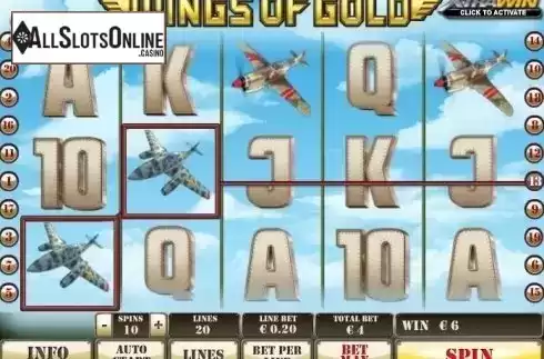 Win Screen 2. Wings of Gold from Playtech