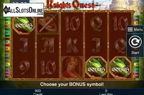 Pick Me Bonus. Knights Quest from Greentube