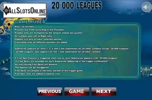 Screen3. 20000 Leagues from Wager Gaming