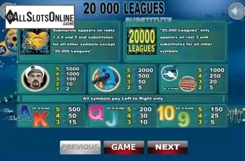 Screen2. 20000 Leagues from Wager Gaming