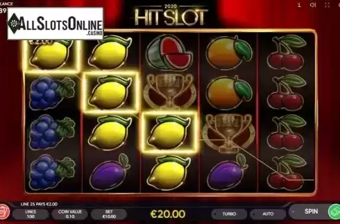 Win Screen 3. 2020 Hit Slot from Endorphina