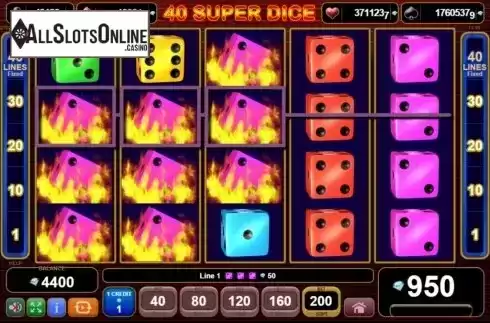 Win Screen 3. 40 Super Dice from EGT