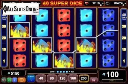 Win Screen 4. 40 Super Dice from EGT