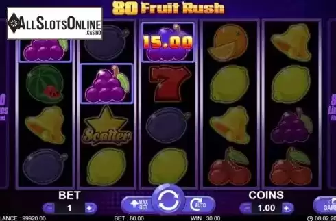 Win screen 1. 80 Fruit Rush from 7mojos
