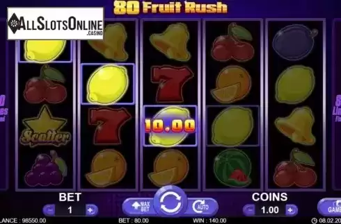 Win screen 3. 80 Fruit Rush from 7mojos