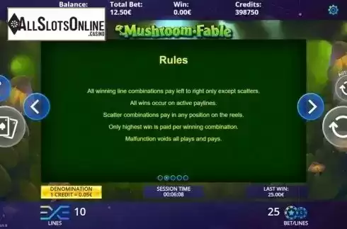 Game Rules. Mushroom Fable from DLV
