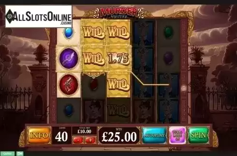 Wild win screen. Murder Mystery from Playtech