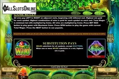 Screen2. Mystique Grove from Microgaming