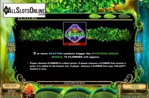 Screen4. Mystique Grove from Microgaming