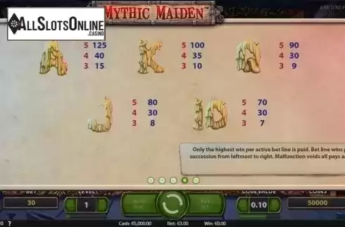 Screen7. Mythic Maiden from NetEnt