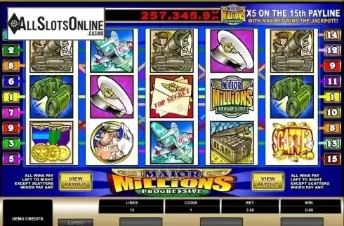 Screen2. Major Millions from Microgaming