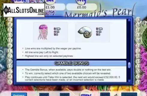 Gamble Bonus. Mermaid's Pearl (Eyecon) from Eyecon