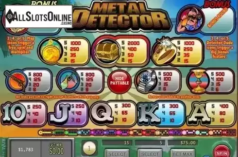 Screen2. Metal Detector from Rival Gaming