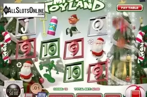 Free Spins screen. Misfit Toyland from Rival Gaming