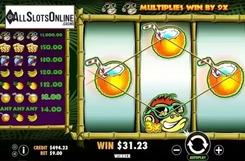 Wild win screen. Monkey Madness from Pragmatic Play
