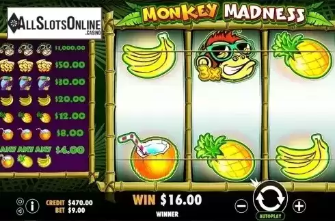 Wild win screen 2. Monkey Madness from Pragmatic Play