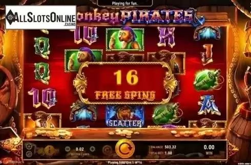 Free Spins 3. Monkey Pirates from GameArt