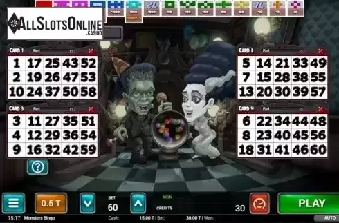 Game Screen 1. Monsters Bingo from MGA