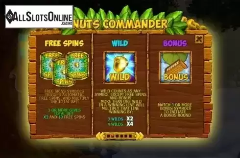 Paytable 2. Nuts Commander from Spinomenal