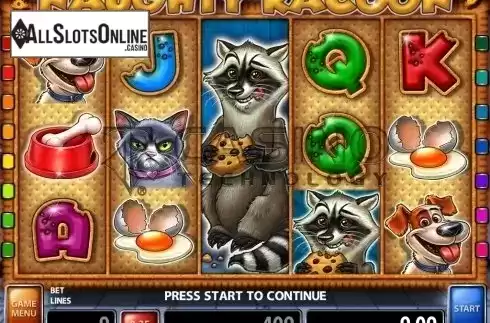 Reel screen. Naughty Racoon from Casino Technology