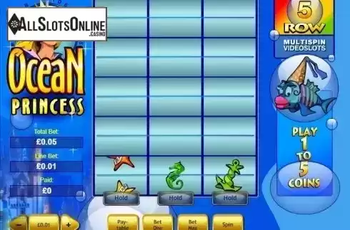 Game Workflow screen. Ocean Princess from Playtech