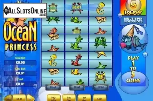 Win Screen . Ocean Princess from Playtech
