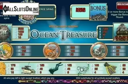 Screen2. Ocean Treasure from Rival Gaming