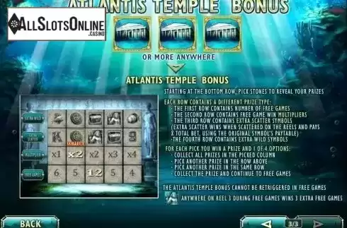 Paytable 3. Atlantis Queen from Playtech