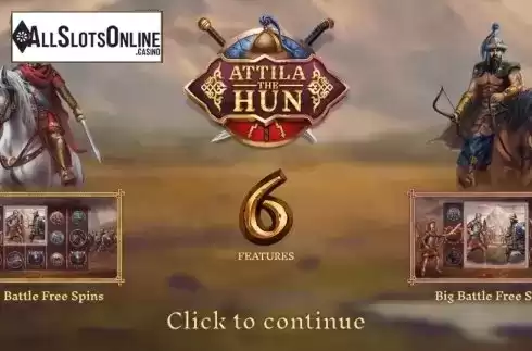 Start Screen. Attila The Hun from Relax Gaming