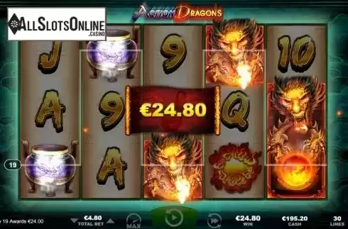 Win Screen 3. Action Dragons from Ainsworth