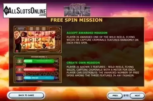 Free spin mission 2. Agent Valkyrie from 2by2 Gaming