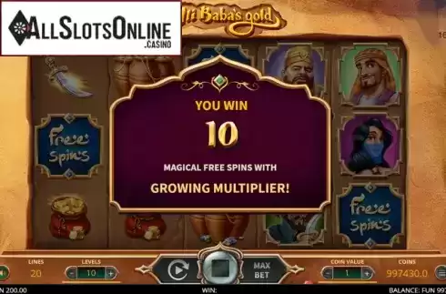 Win Screen 3. Ali Baba's Gold from Leap Gaming