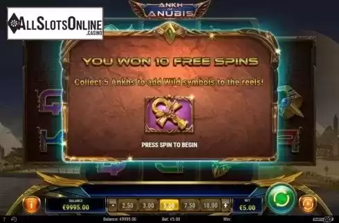 Free Spins 2. Ankh of Anubis from Play'n Go