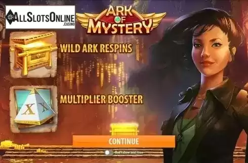 Intro screen. Ark Of Mystery from Quickspin
