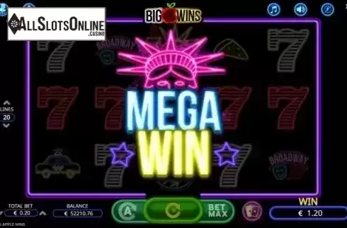 Mega win. Big Apple Wins from Booming Games