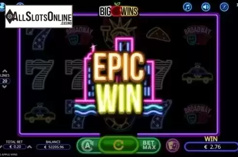 Epic win. Big Apple Wins from Booming Games