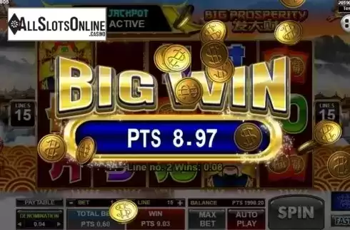 Win Screen. Big Prosperity from Spadegaming