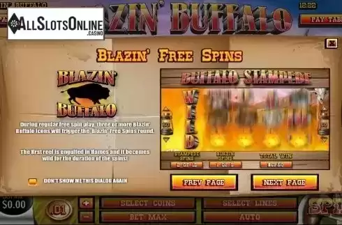 Intro screen 2. Blazin' Buffalo from Rival Gaming