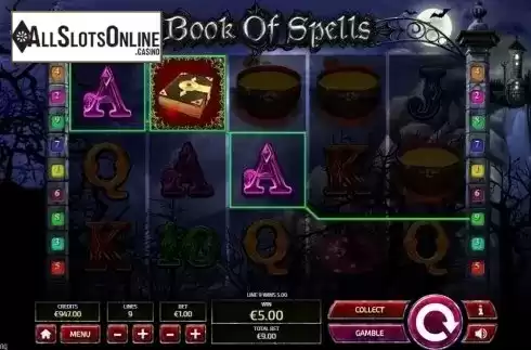 Win Screen 2. Book of Spells (Tom Horn Gaming) from Tom Horn Gaming